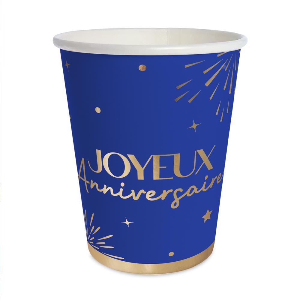 Pack 6 gobelets party bleu
