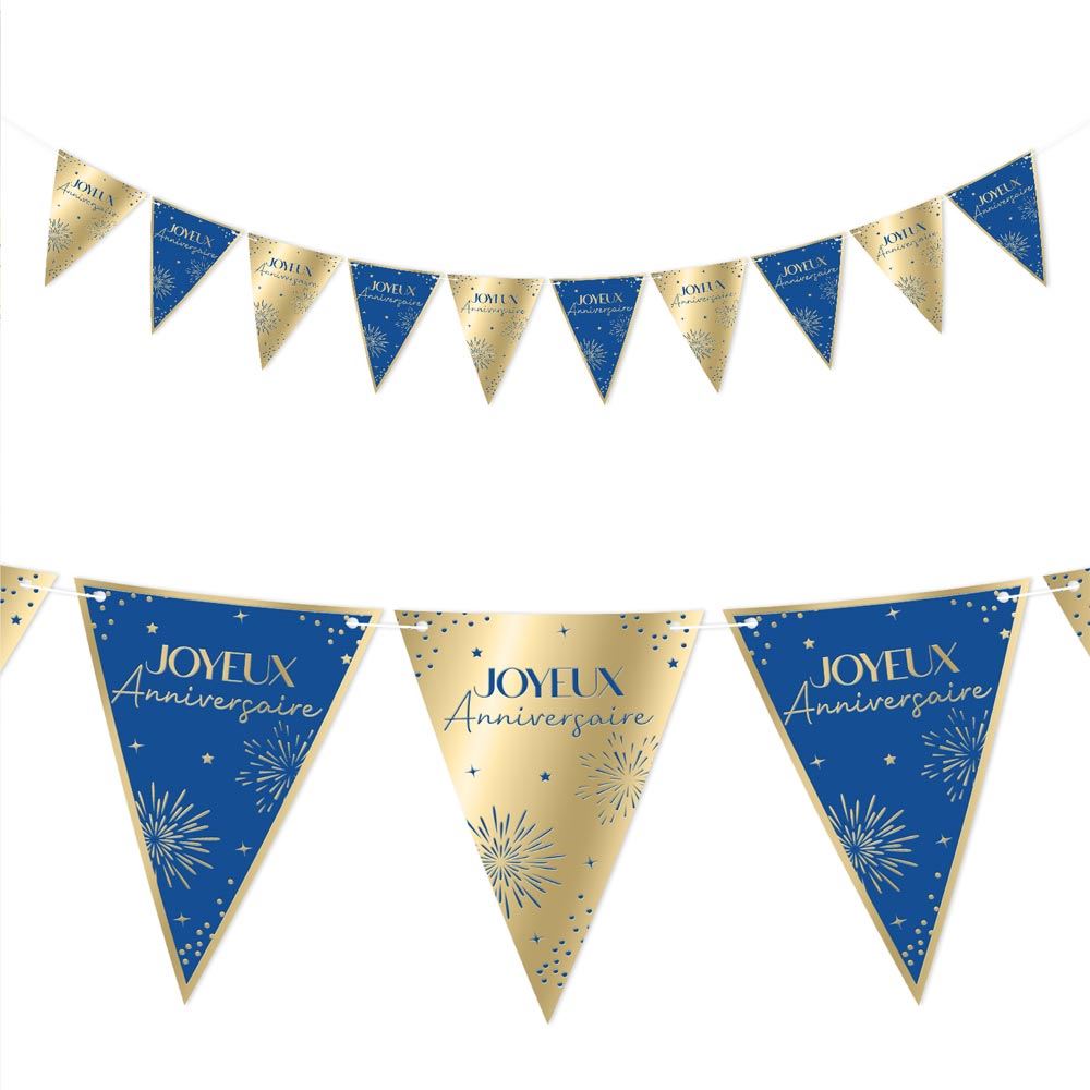 Guirlande fanions party bleu
