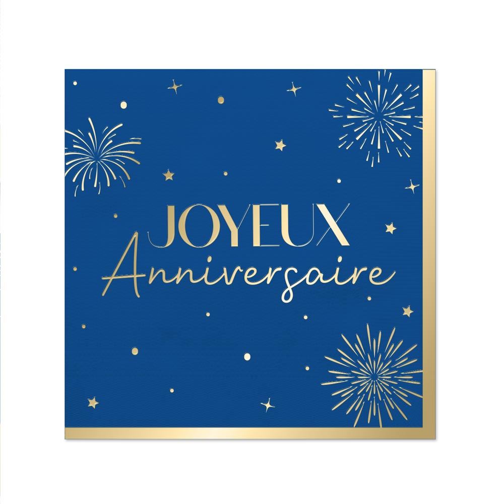 Pack 10 serviettes party bleu 
