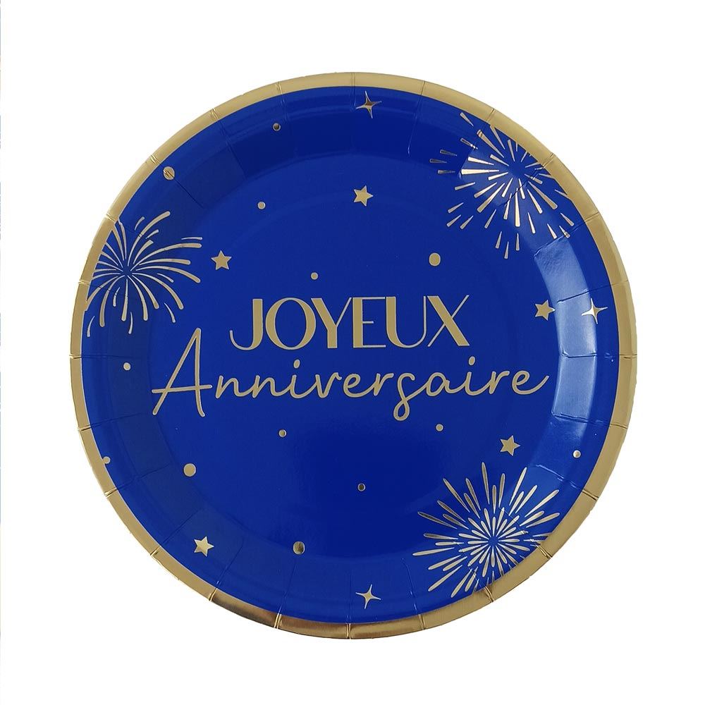 Pack 6 assiettes party bleu
