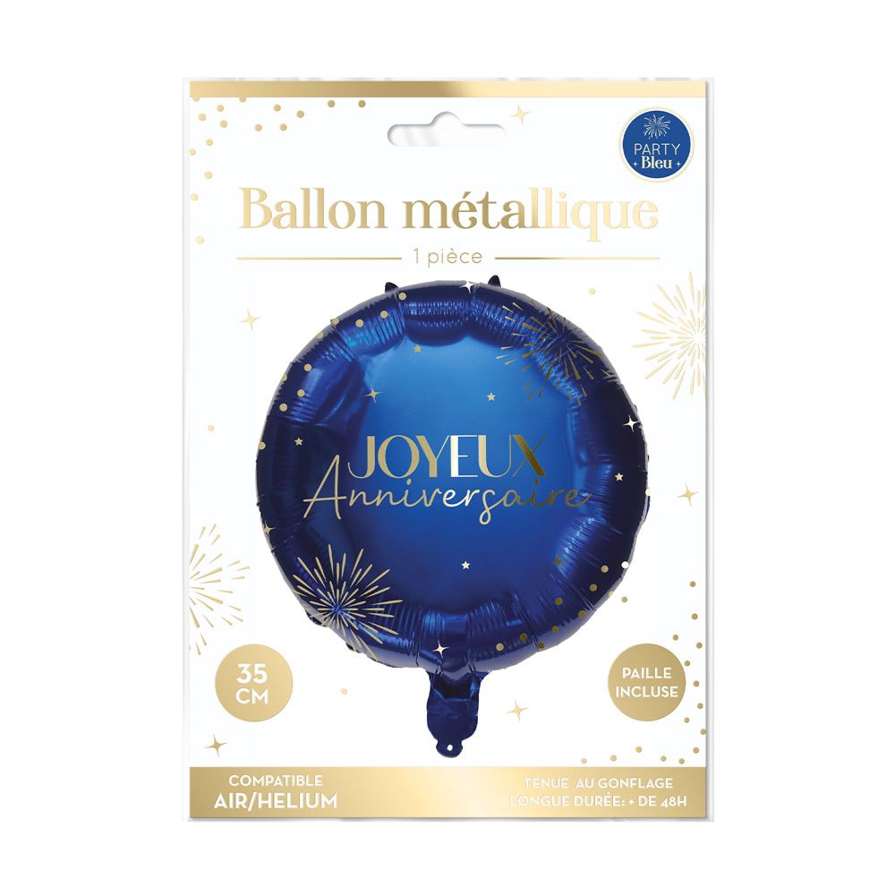 Ballon metal party bleu
