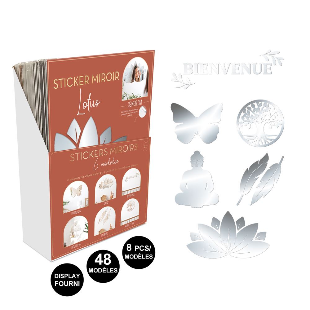 Stickers miroir 6mods /48pcs