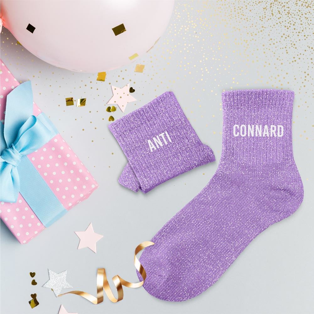 Chaussettes paillettes duo anti connard