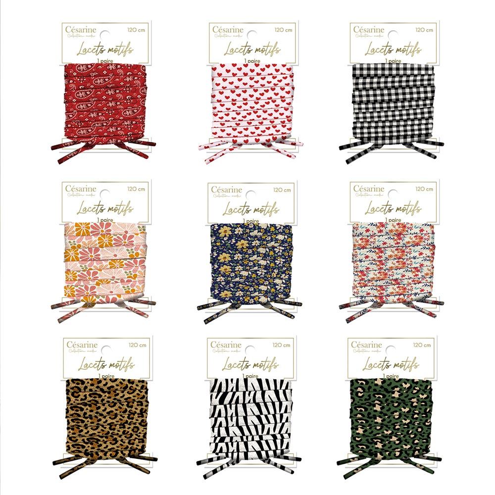 Display lacets motifs 9mods /90pcs