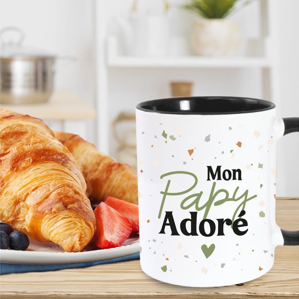 Mug noir papy adore