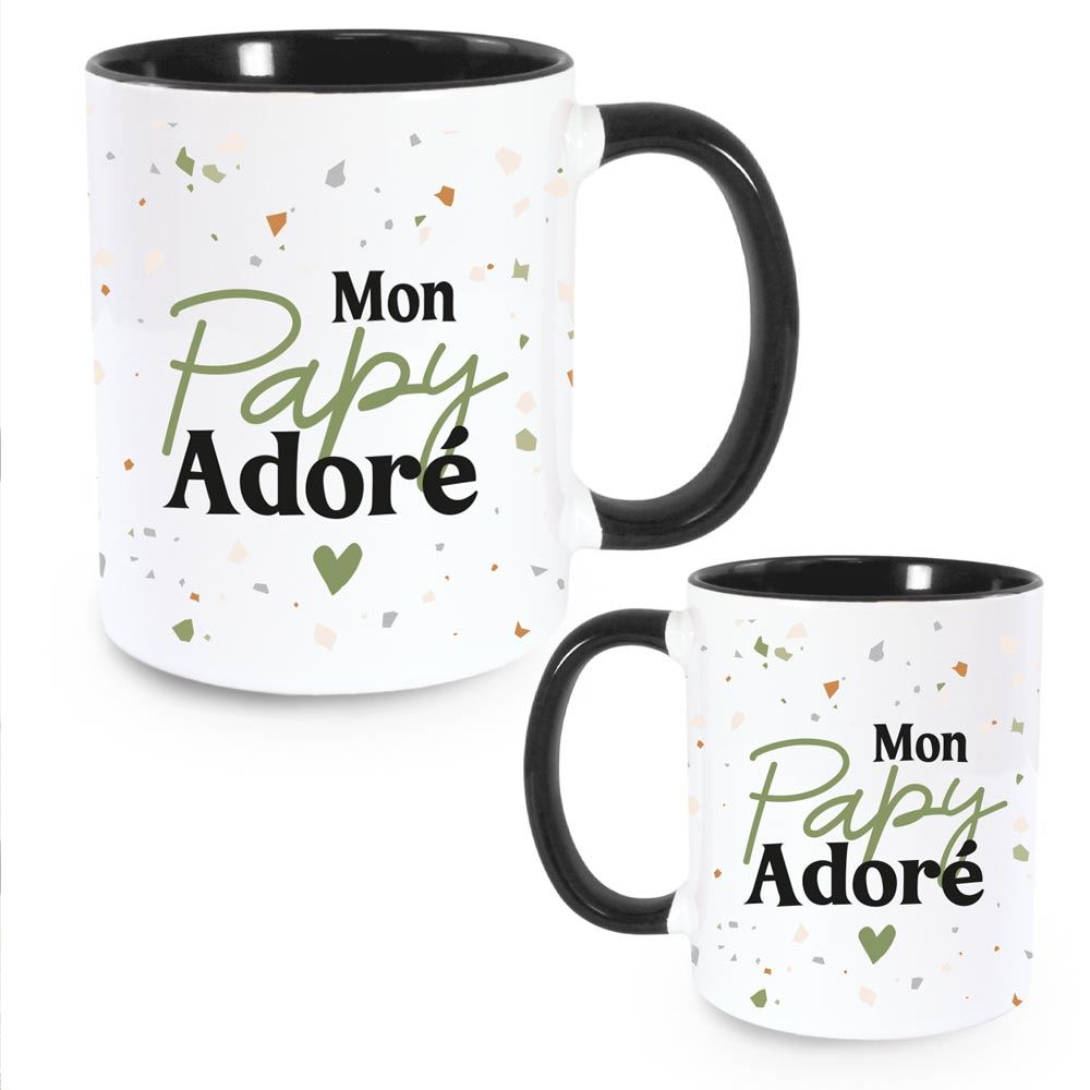Mug noir papy adore