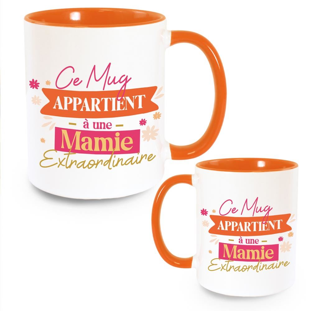 Mug orange mamie extraordinaire
