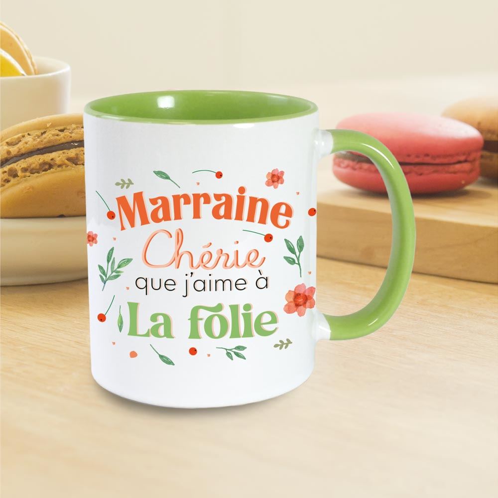 Mug vert marraine chÉrie