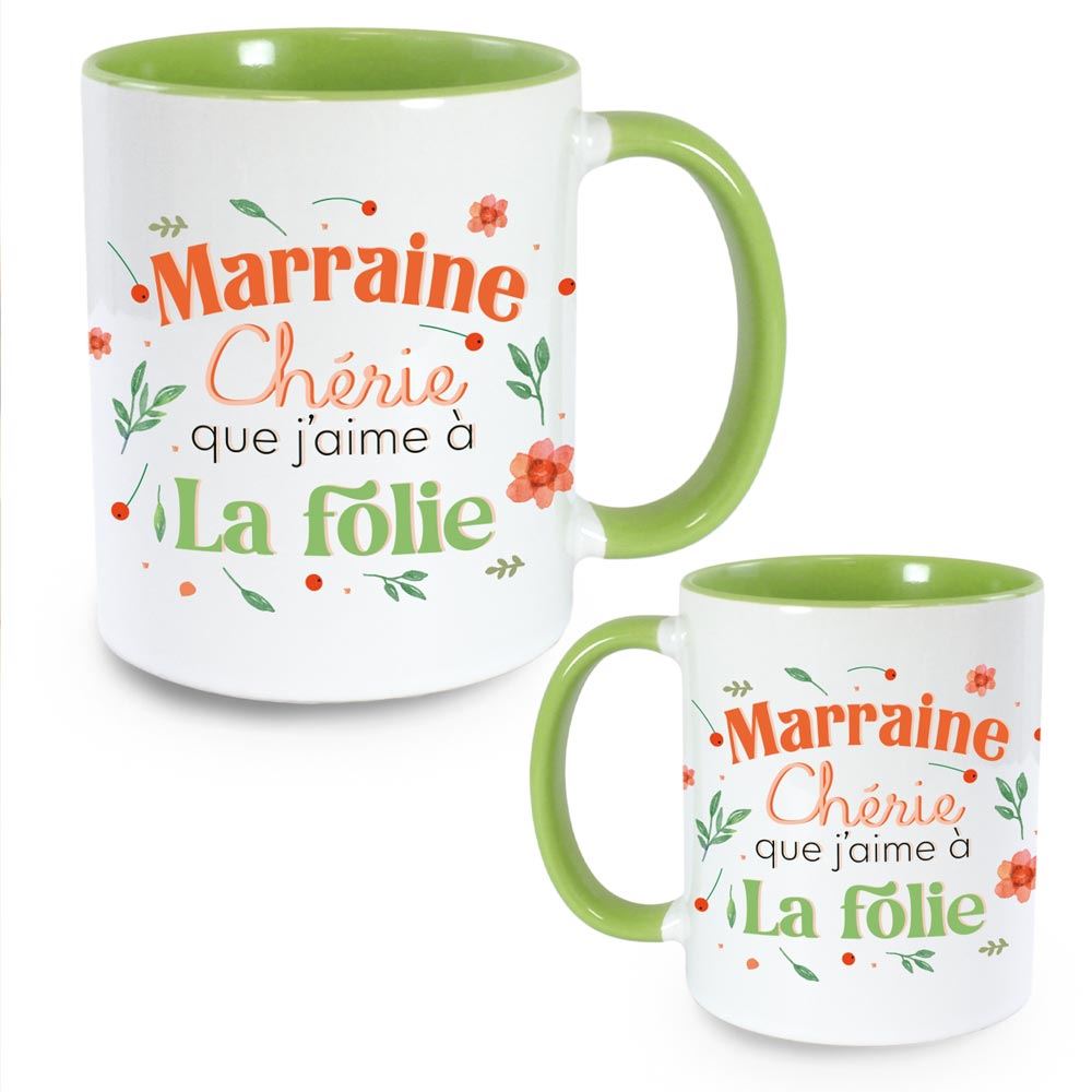 Mug vert marraine chÉrie