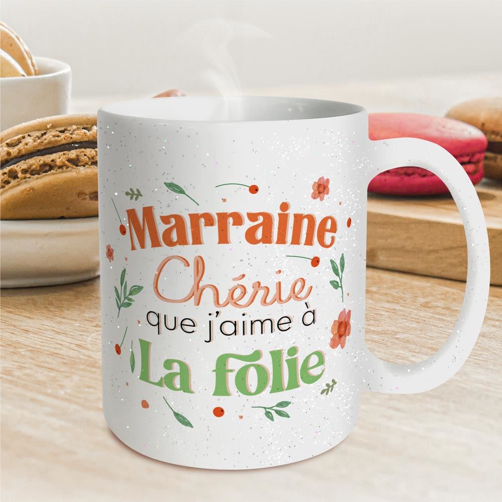 Mug a paillettes marraine chÉrie
