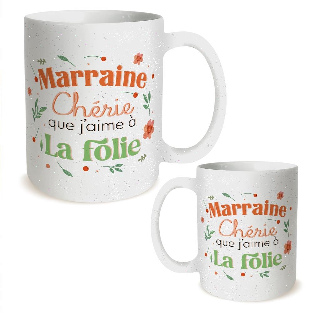 Mug a paillettes marraine chÉrie
