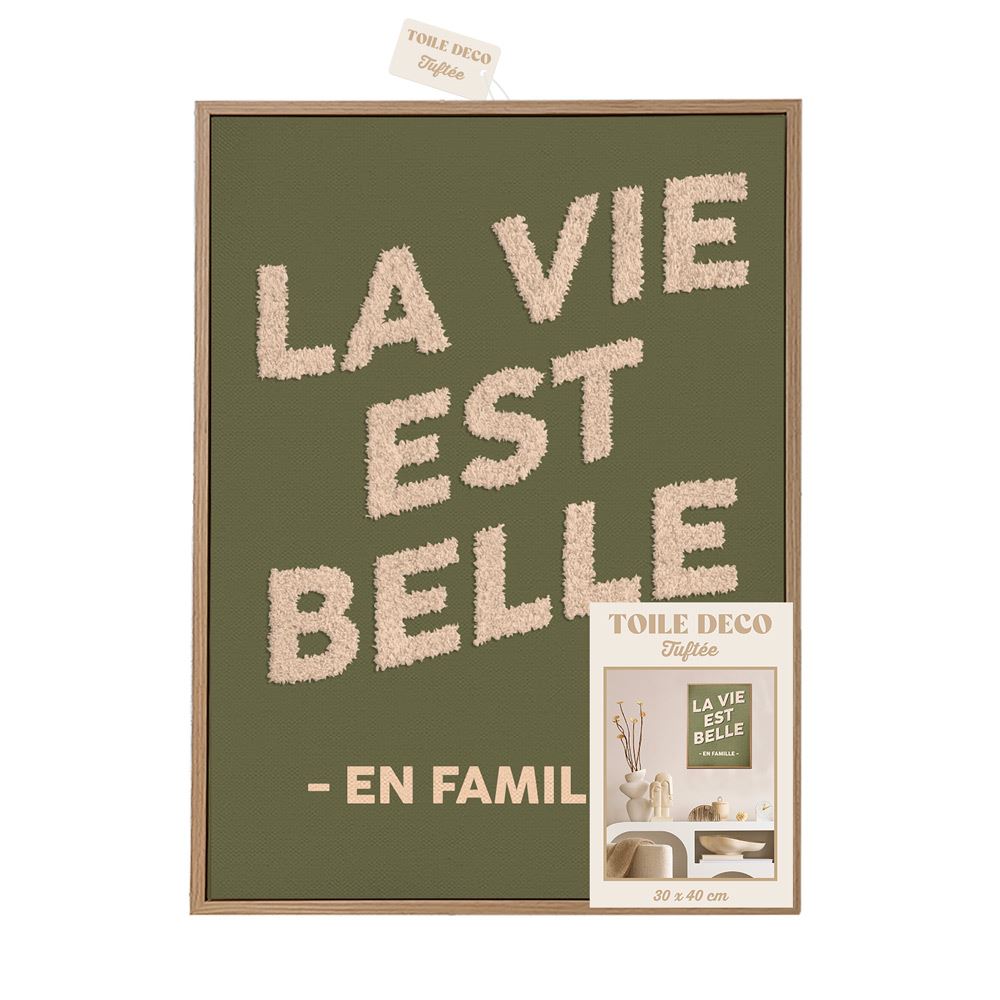 Toile tuftee la vie est belle en famille