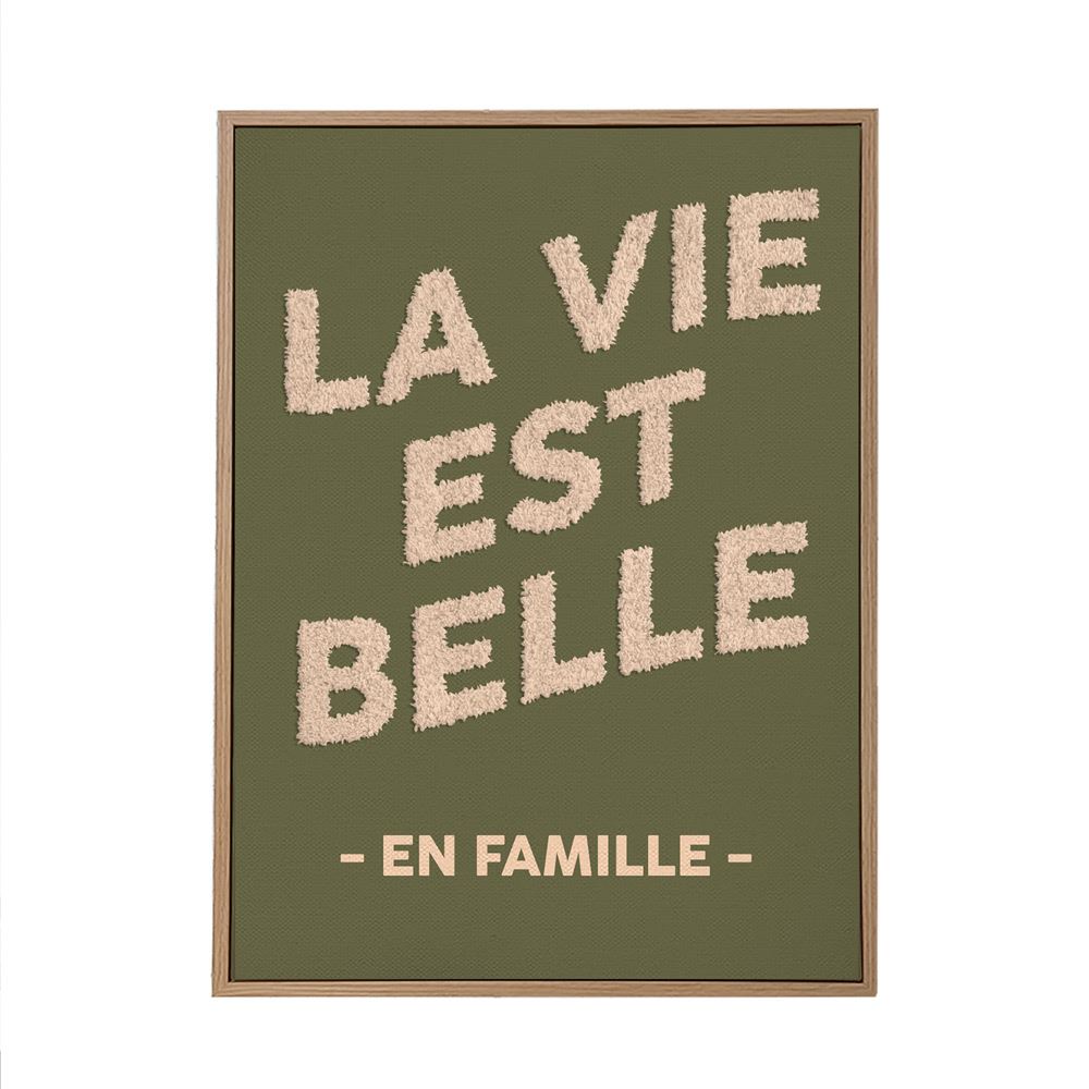 Toile tuftee la vie est belle en famille