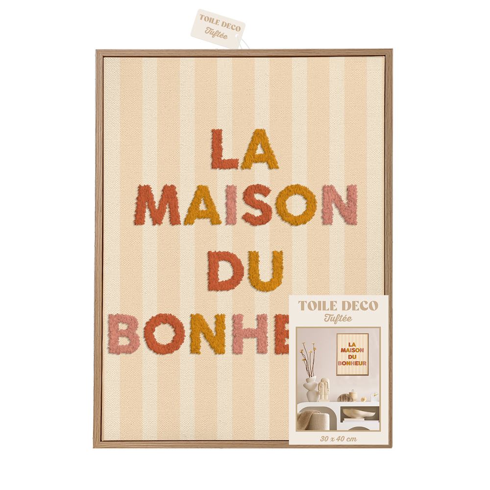 Toile tuftee la maison du bonheur
