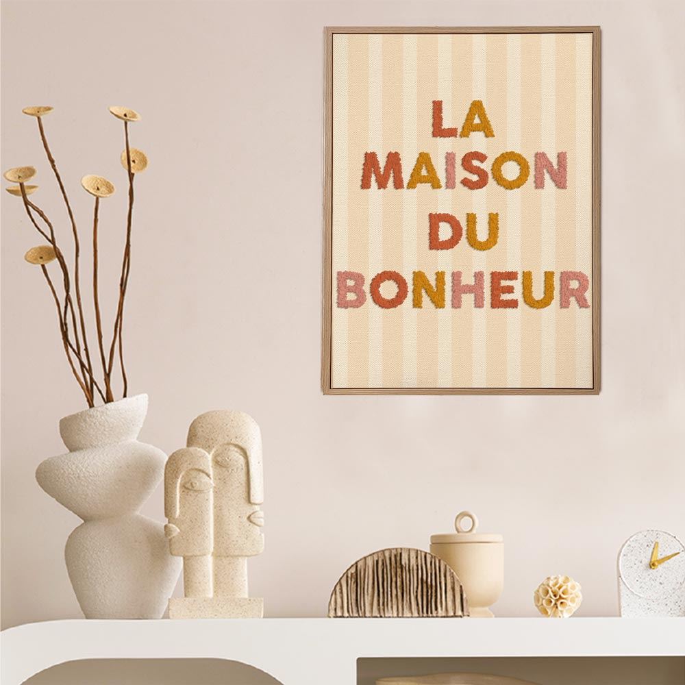 Toile tuftee la maison du bonheur