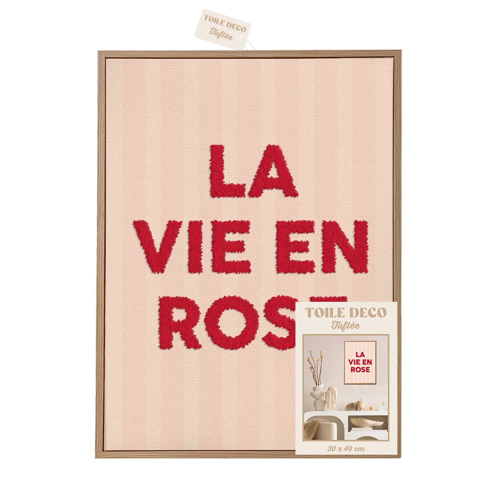 Toile tuftee la vie en rose