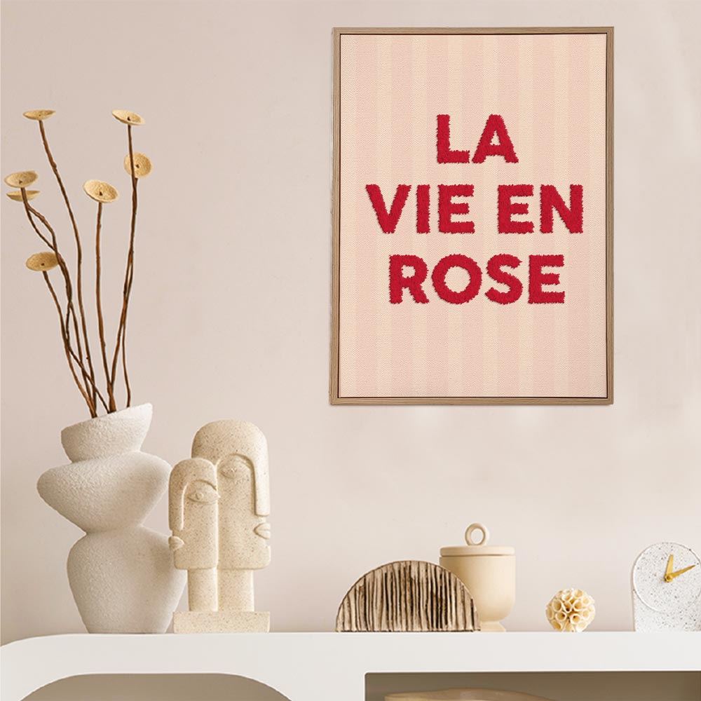 Toile tuftee la vie en rose
