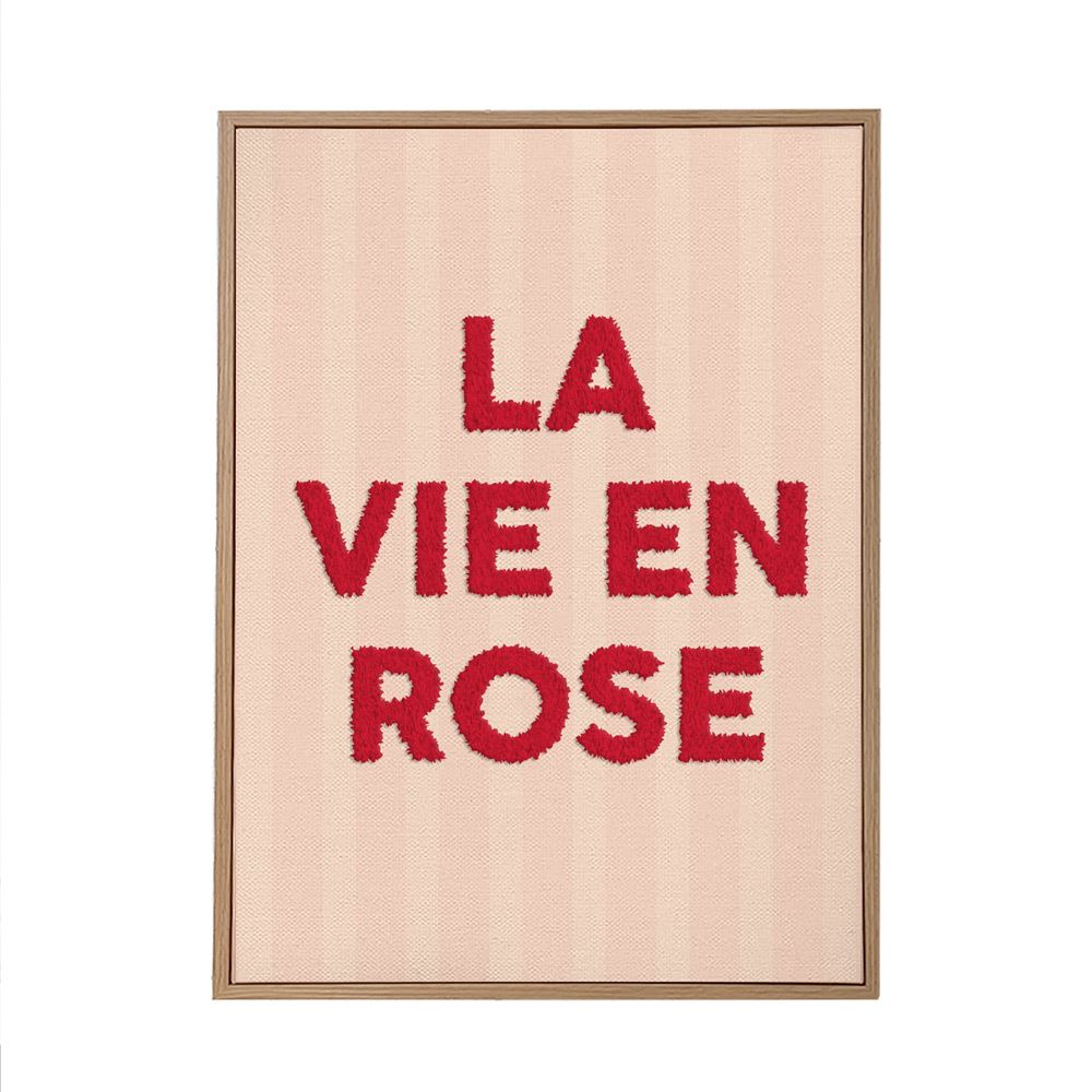 Toile tuftee la vie en rose