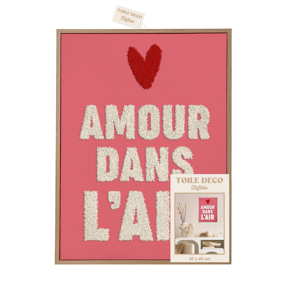 Toile tuftee amour dans l air