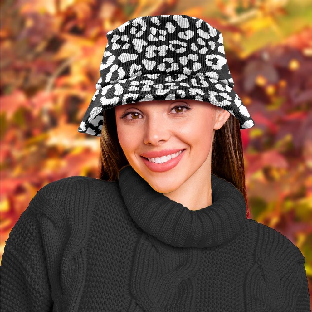 Bob velours cotele motifs noir leopard