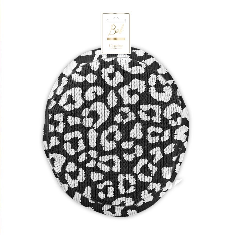 Bob velours cotele motifs noir leopard