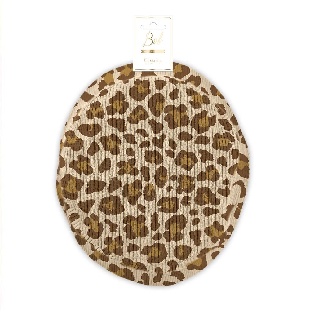 Bob velours cotele motifs beige leopard