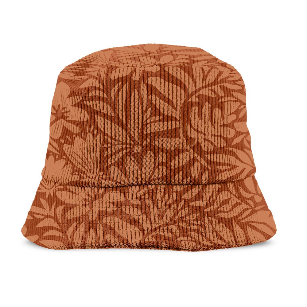 Bob velours cotele motifs terracotta feuilles