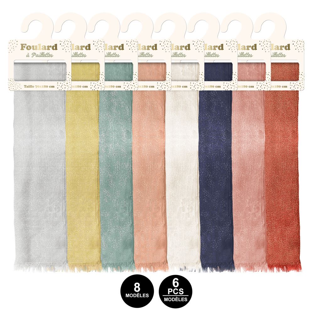 Foulard/pareo pailletÉ uni 8mods/ 48pcs