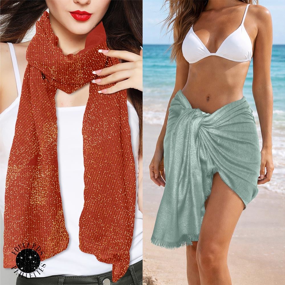 Foulard/pareo pailletÉ uni 8mods/ 48pcs