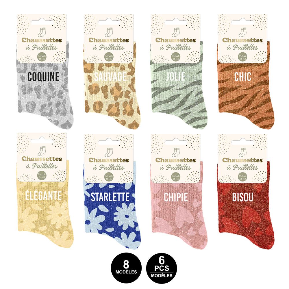 Chaussettes paillettes assortiment
