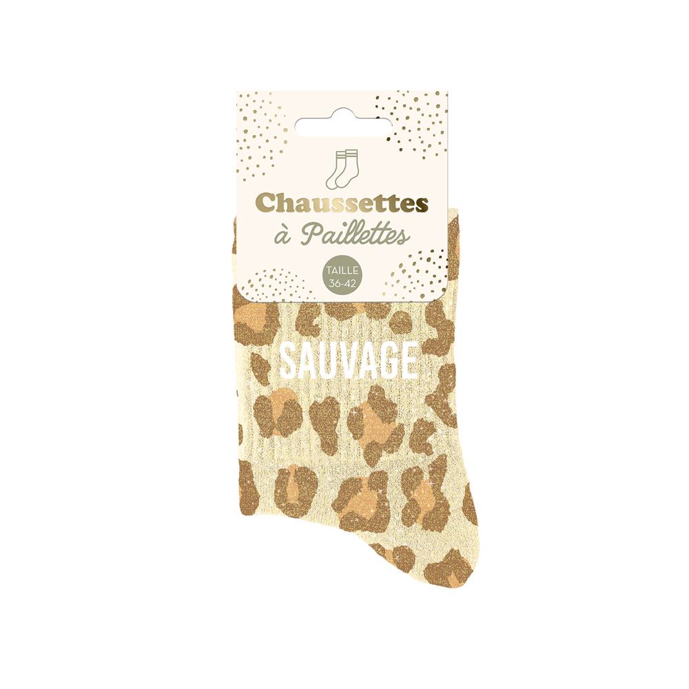 Chaussettes paillettes sauvage