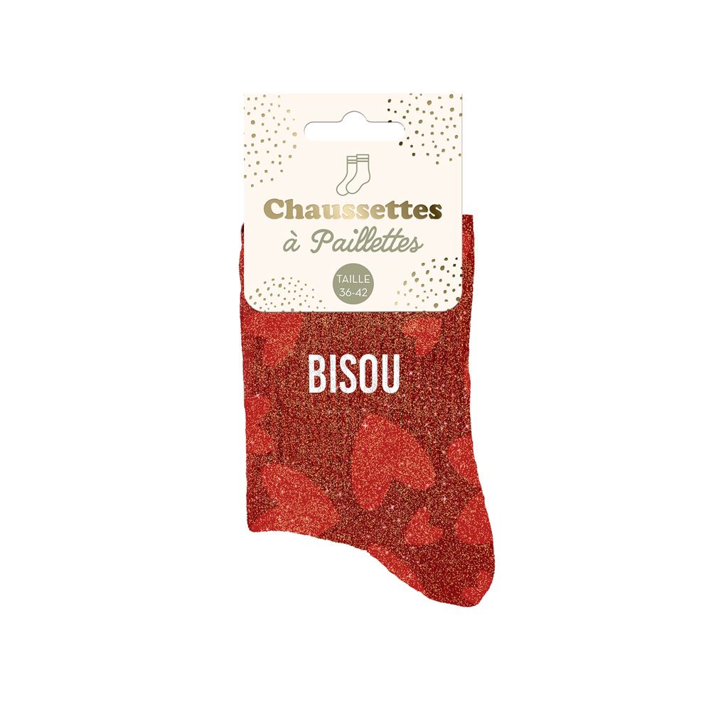 Chaussettes paillettes bisou