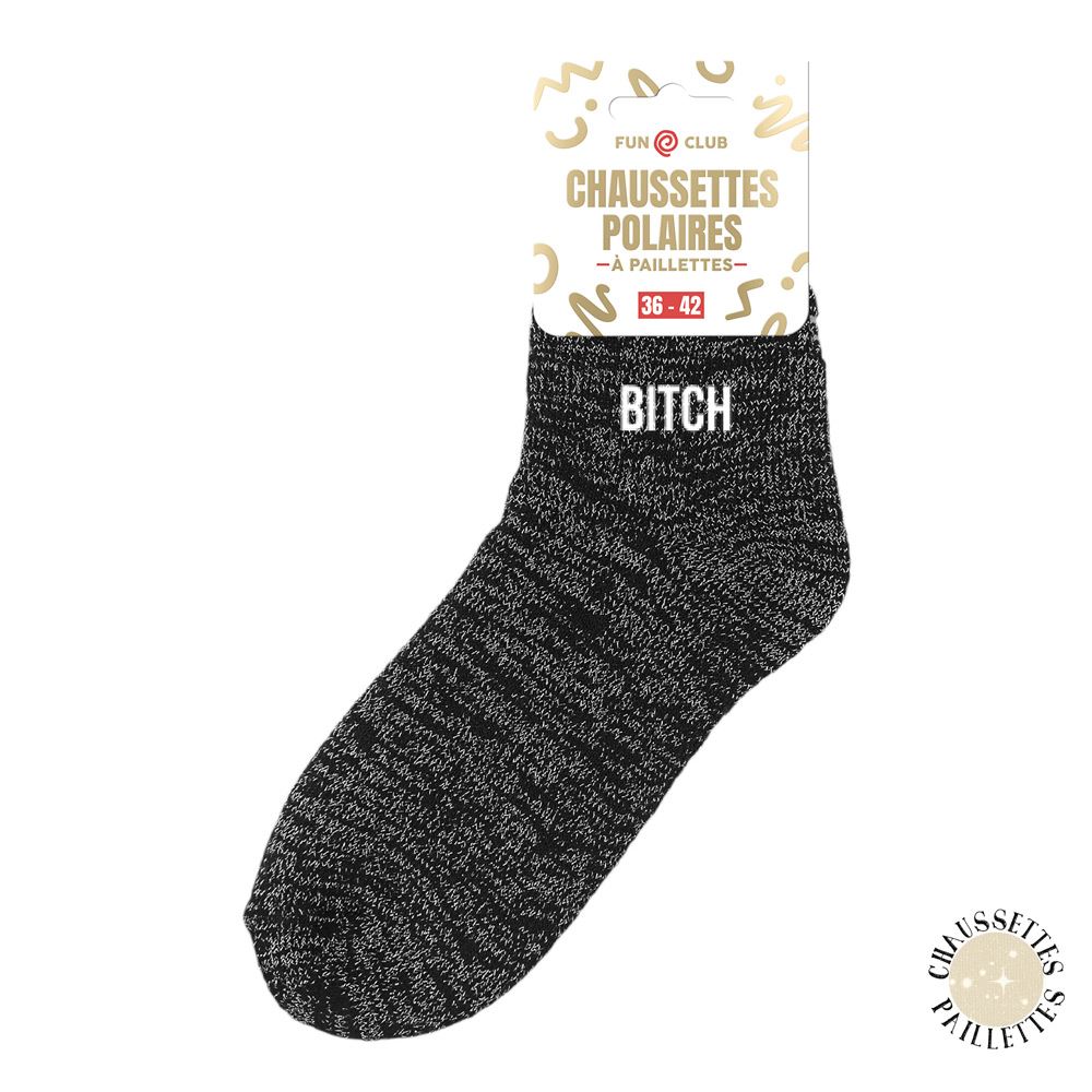 Chaussettes hiver femme bitch