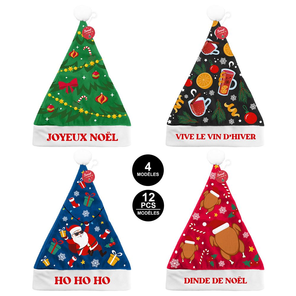 Bonnet pÈre noel kitch 4mods /48pcs