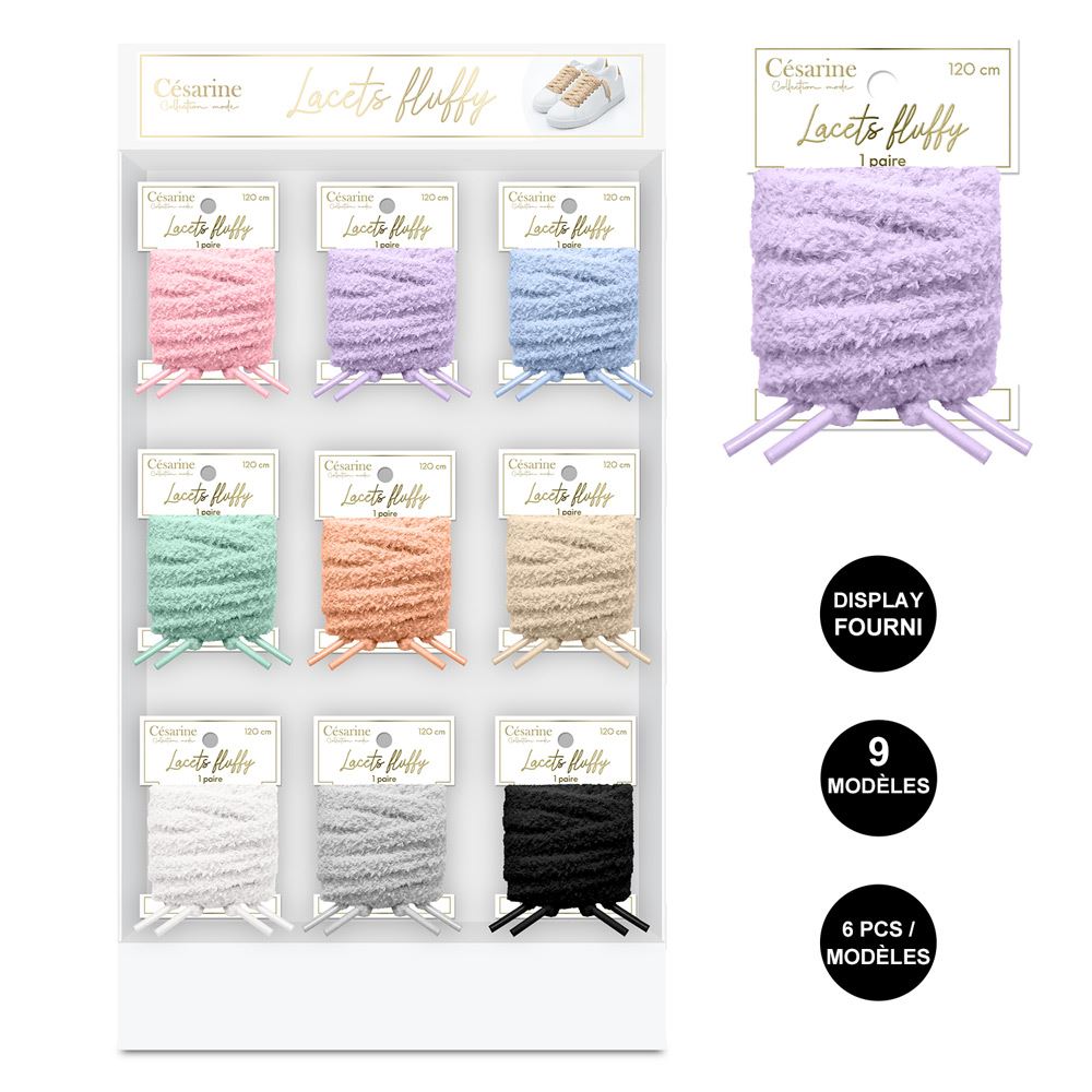 Display lacets fluffy 9mods /54pcs