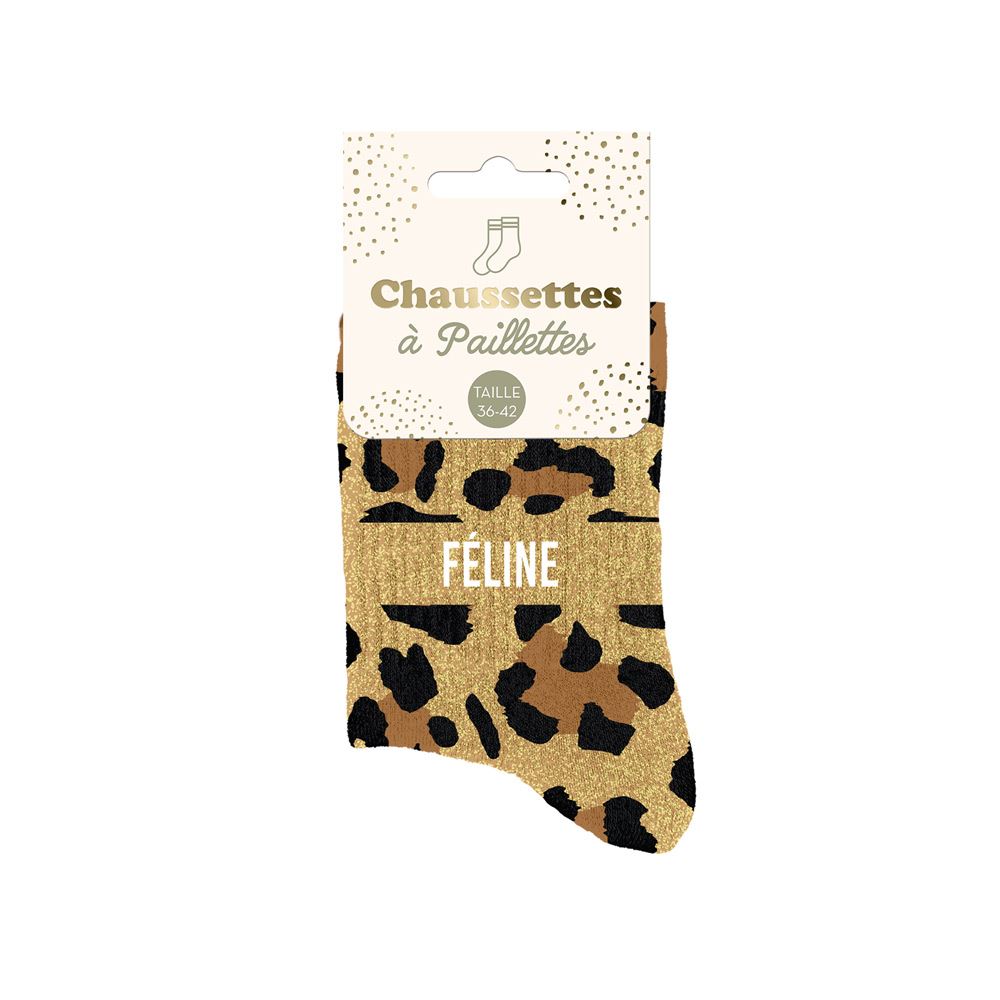 Chaussettes paillettes feline
