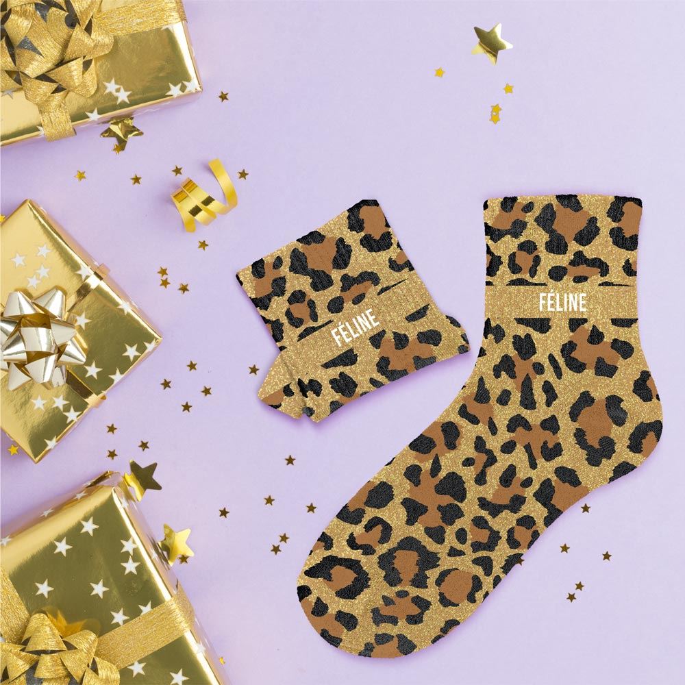Chaussettes paillettes feline