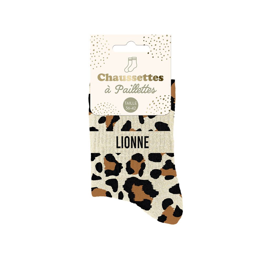 Chaussettes paillettes lionne