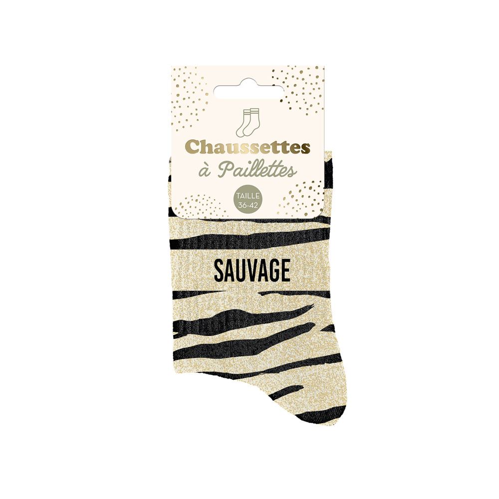 Chaussettes paillettes sauvage
