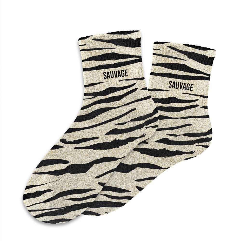 Chaussettes paillettes sauvage