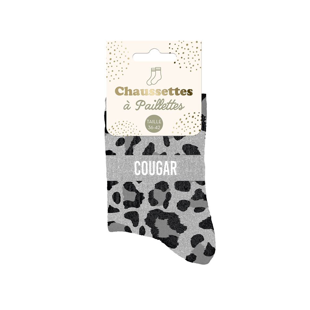 Chaussettes paillettes cougar