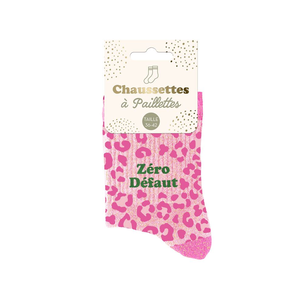 Chaussettes paillettes leopard zero defaut