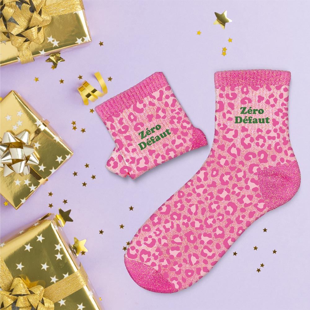 Chaussettes paillettes leopard zero defaut