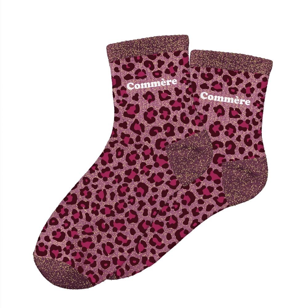 Chaussettes paillettes leopard commere