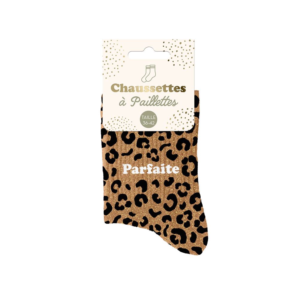 Chaussettes paillettes leopard parfaite