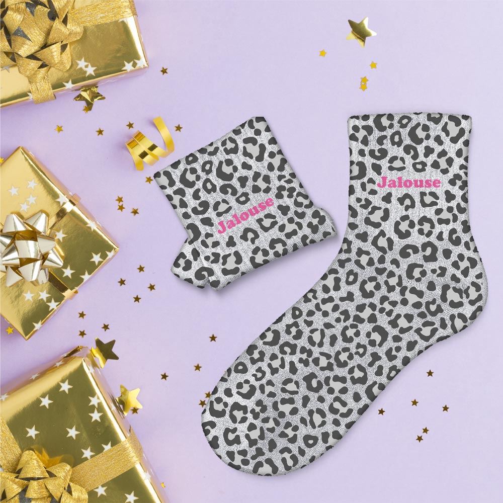 Chaussettes paillettes leopard jalouse