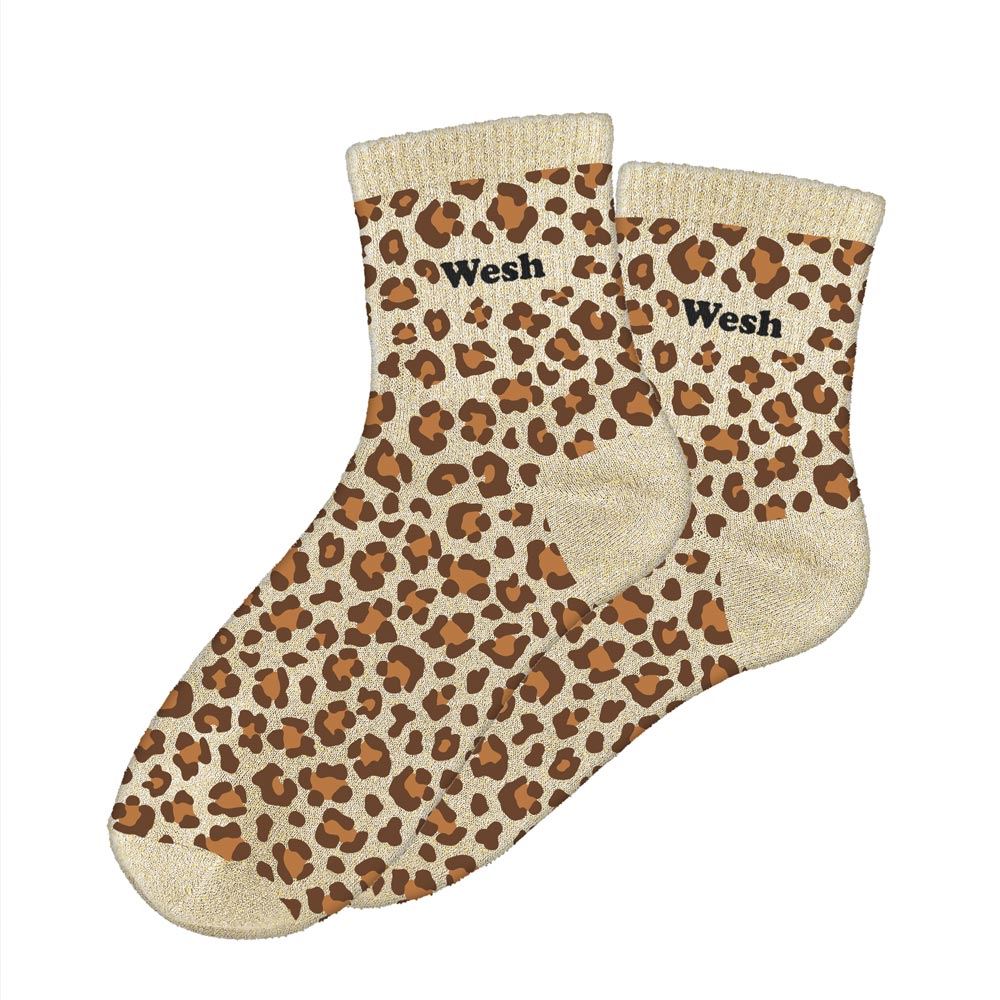 Chaussettes paillettes leopard wesh