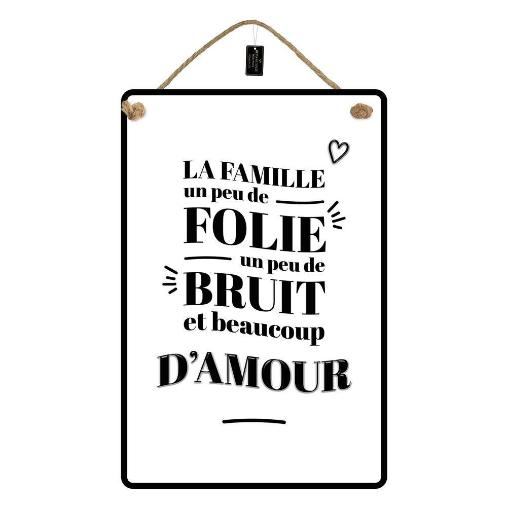 Plaque metal 40x60 la famille
