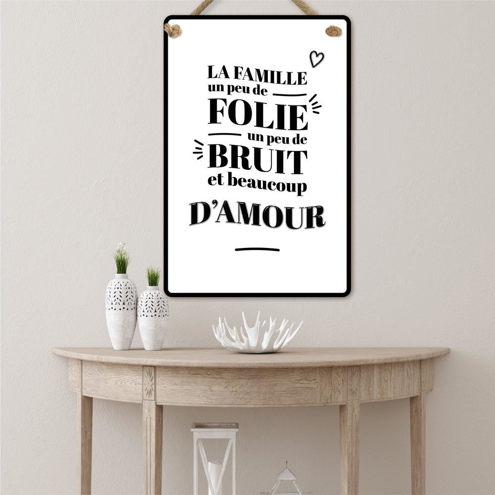 Plaque metal 40x60 la famille
