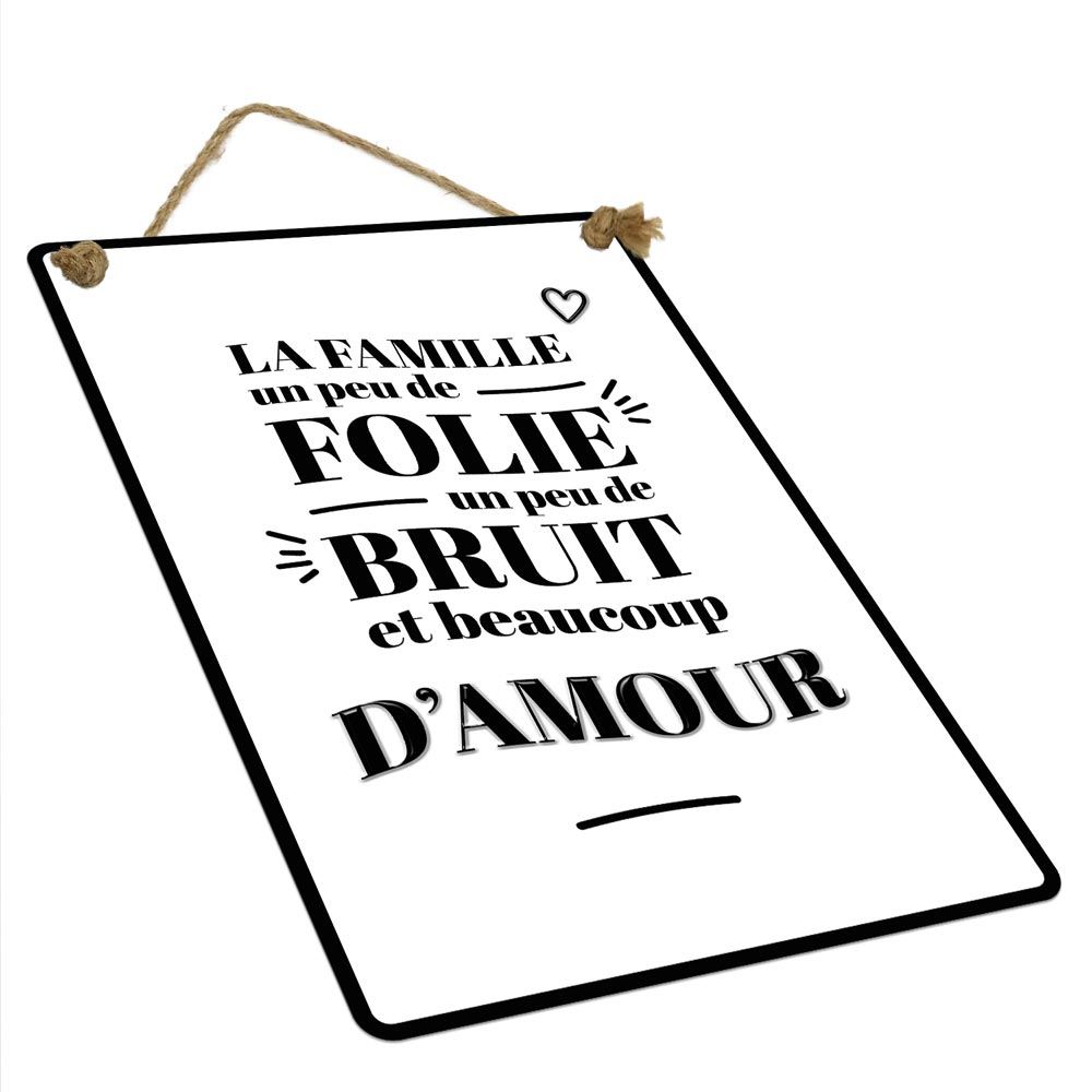 Plaque metal 40x60 la famille
